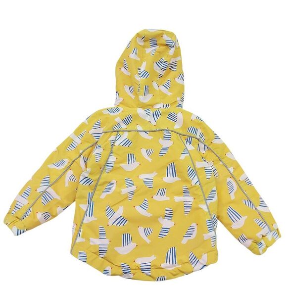 Meanbear Jacket 3/4 Toddler Yellow Hooded Fleece Lined Asymmetric Zip Cozy - Picture 7 of 12
